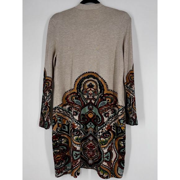 Chicos Womens Open Front Long Sweater Cardigan Medium (Size 1) Boho Earth Tones - Picture 6 of 11